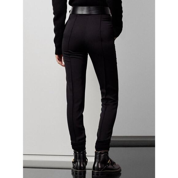 Ralph Lauren Collection Wool Pants Crepe Gabardine Trousers Slim Black High Rise - Picture 4 of 15
